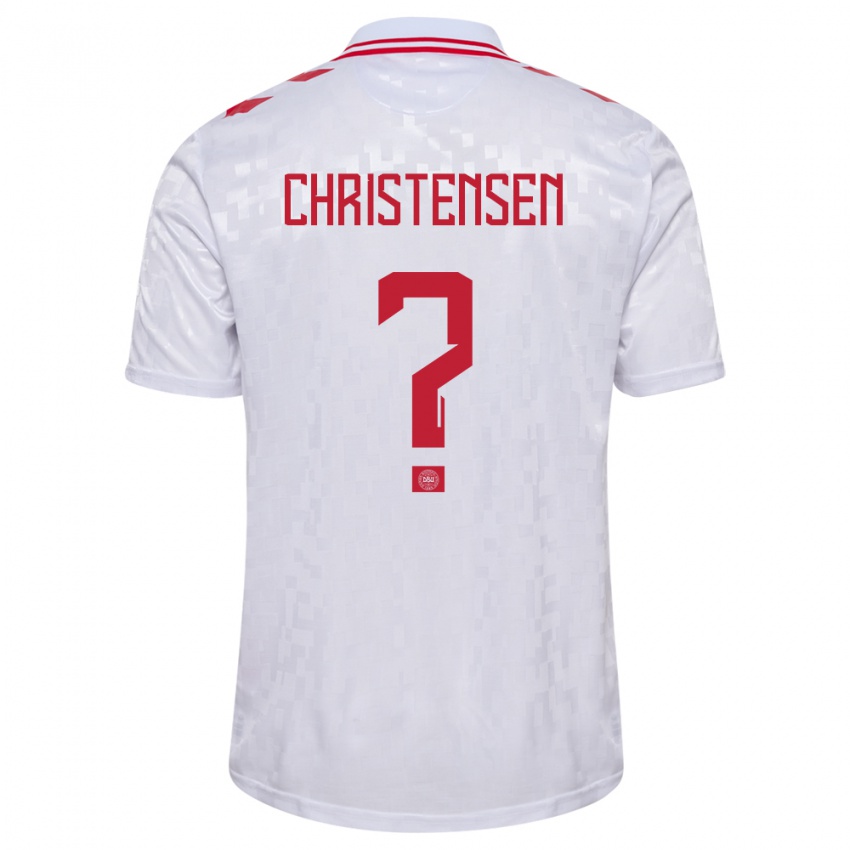 Homem Camisola Dinamarca Sebastian Christensen #0 Branco Alternativa 24-26 Camisa