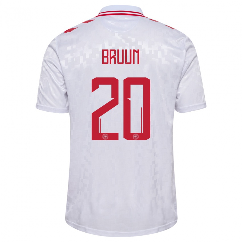 Homem Camisola Dinamarca Signe Bruun #20 Branco Alternativa 24-26 Camisa
