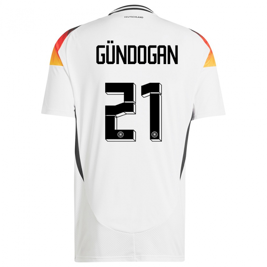 Mulher Camisola Alemanha Ilkay Gundogan #21 Branco Principal 24-26 Camisa