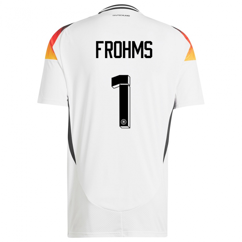 Mulher Camisola Alemanha Merle Frohms #1 Branco Principal 24-26 Camisa