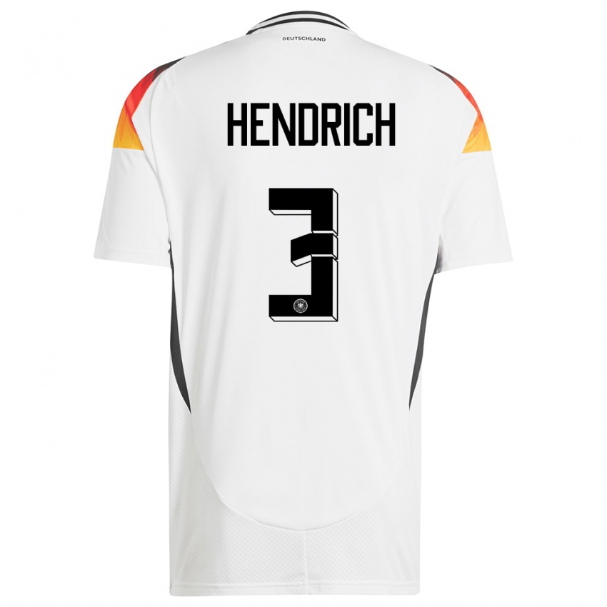 Mulher Camisola Alemanha Kathrin Hendrich #3 Branco Principal 24-26 Camisa