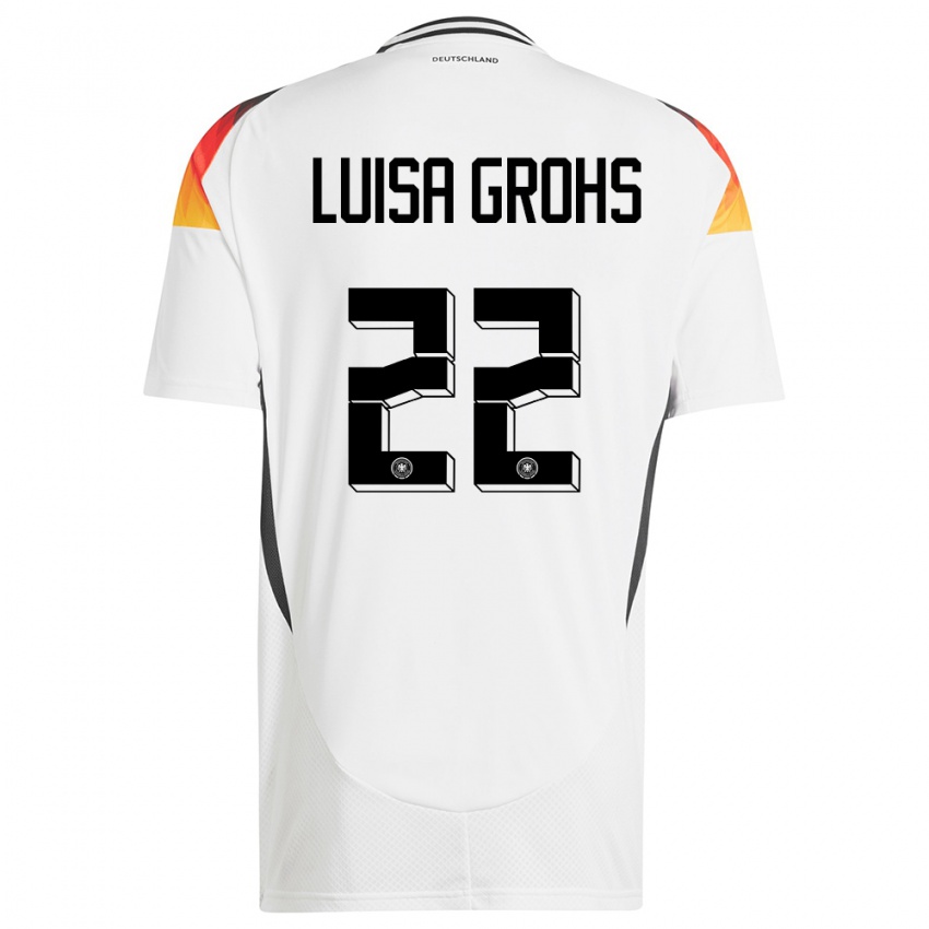Mulher Camisola Alemanha Maria Luisa Grohs #22 Branco Principal 24-26 Camisa