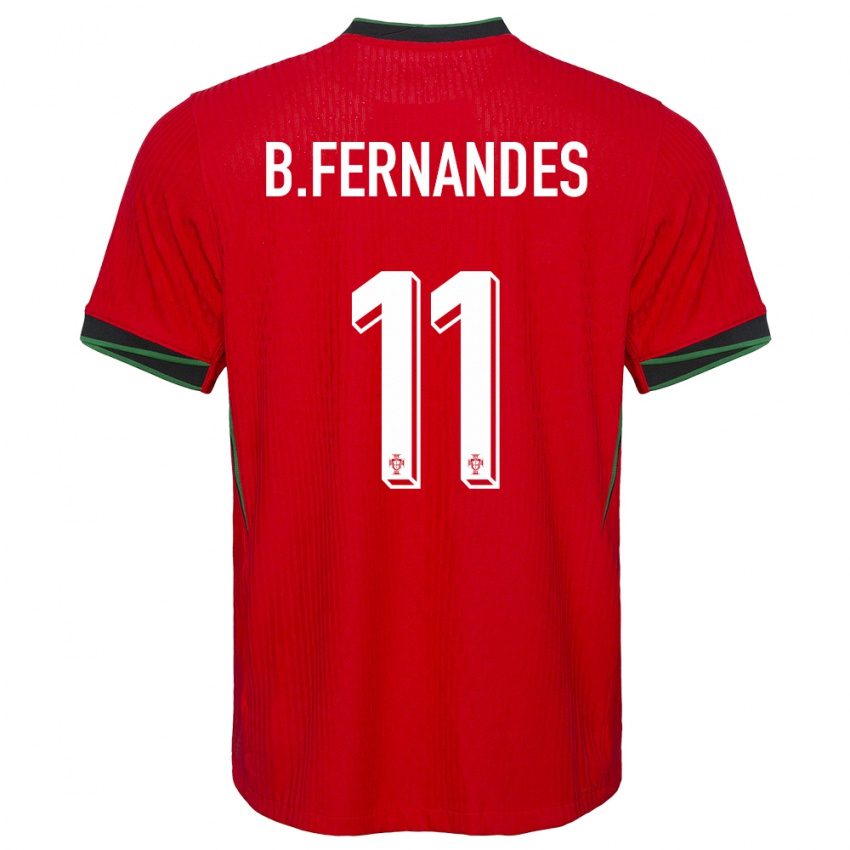 Mulher Camisola Portugal Bruno Fernandes #11 Vermelho Principal 24-26 Camisa