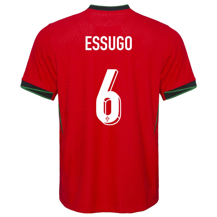 Mulher Camisola Portugal Dario Essugo #6 Vermelho Principal 24-26 Camisa