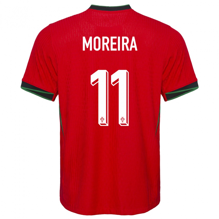 Mulher Camisola Portugal Diego Moreira #11 Vermelho Principal 24-26 Camisa