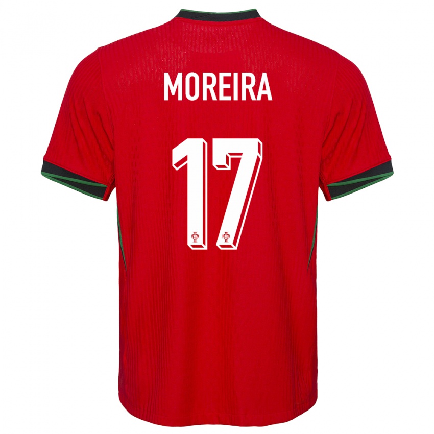 Mulher Camisola Portugal Afonso Moreira #17 Vermelho Principal 24-26 Camisa