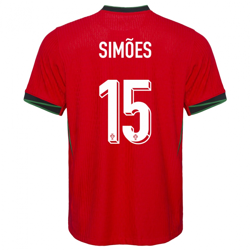 Mulher Camisola Portugal Joao Simoes #15 Vermelho Principal 24-26 Camisa