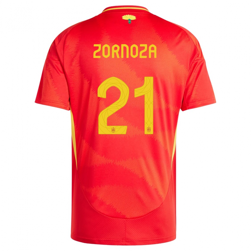 Mulher Camisola Espanha Claudia Zornoza #21 Vermelho Principal 24-26 Camisa