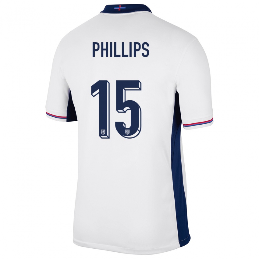 Mulher Camisola Inglaterra Ashley Phillips #15 Branco Principal 24-26 Camisa