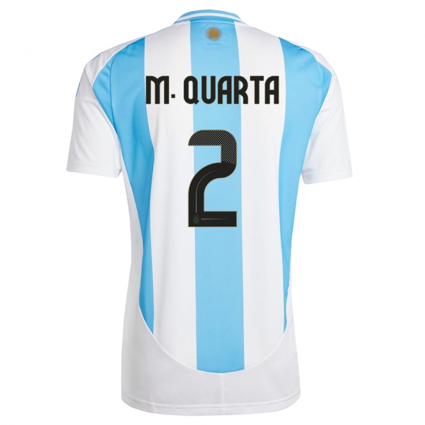 Mulher Camisola Argentina Lucas Martinez Quarta #2 Branco Azul Principal 24-26 Camisa