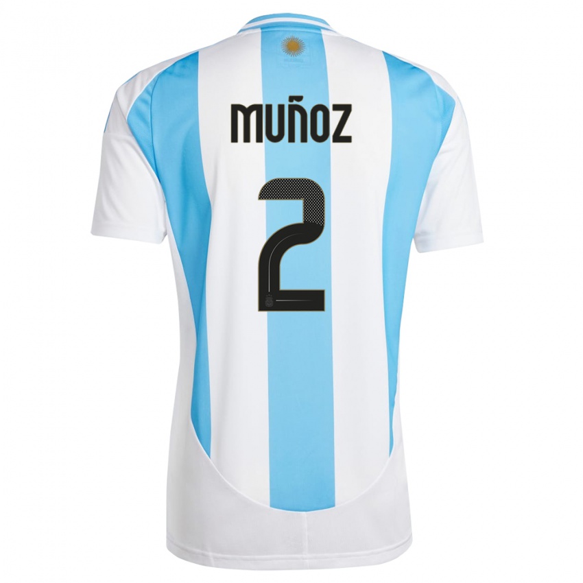 Mulher Camisola Argentina Luana Munoz #2 Branco Azul Principal 24-26 Camisa