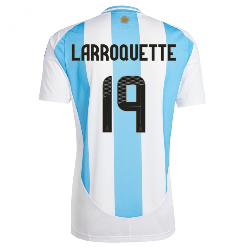 Mulher Camisola Argentina Mariana Larroquette #19 Branco Azul Principal 24-26 Camisa