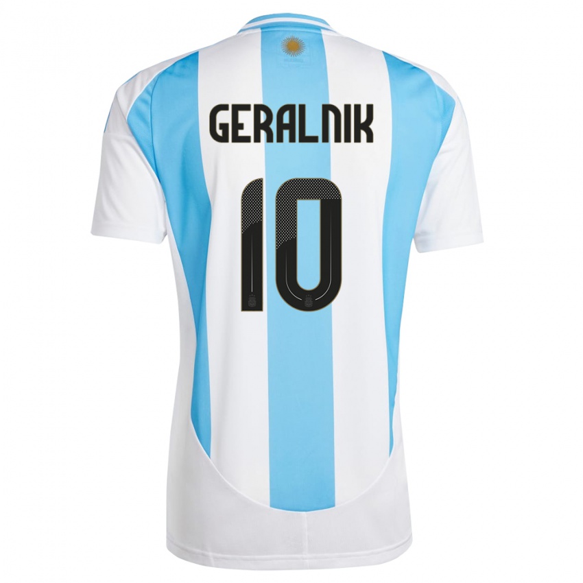 Mulher Camisola Argentina Tiago Geralnik #10 Branco Azul Principal 24-26 Camisa