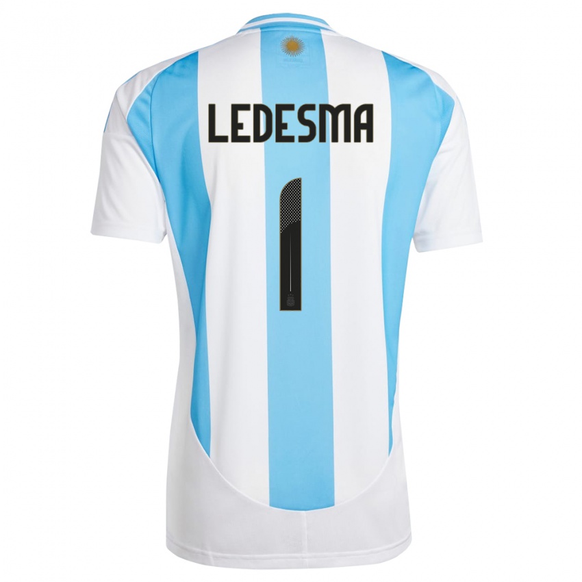 Mulher Camisola Argentina Jeremias Ledesma #1 Branco Azul Principal 24-26 Camisa
