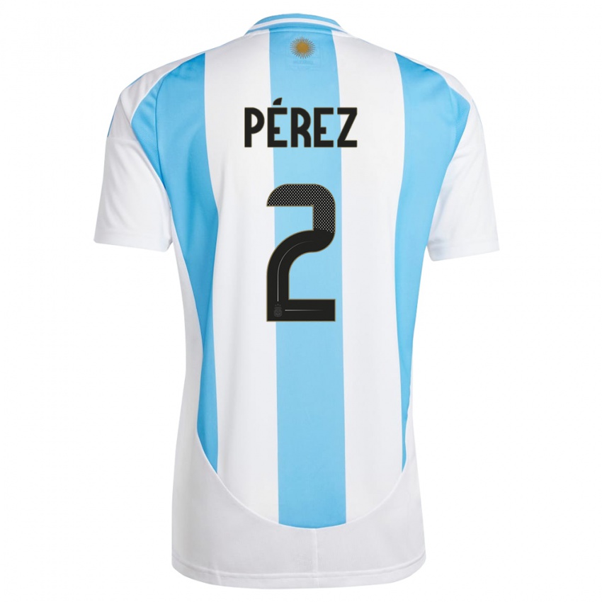 Mulher Camisola Argentina Nehuen Perez #2 Branco Azul Principal 24-26 Camisa