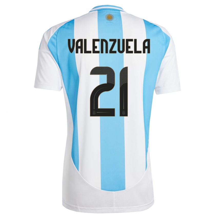 Mulher Camisola Argentina Fernando Valenzuela #21 Branco Azul Principal 24-26 Camisa