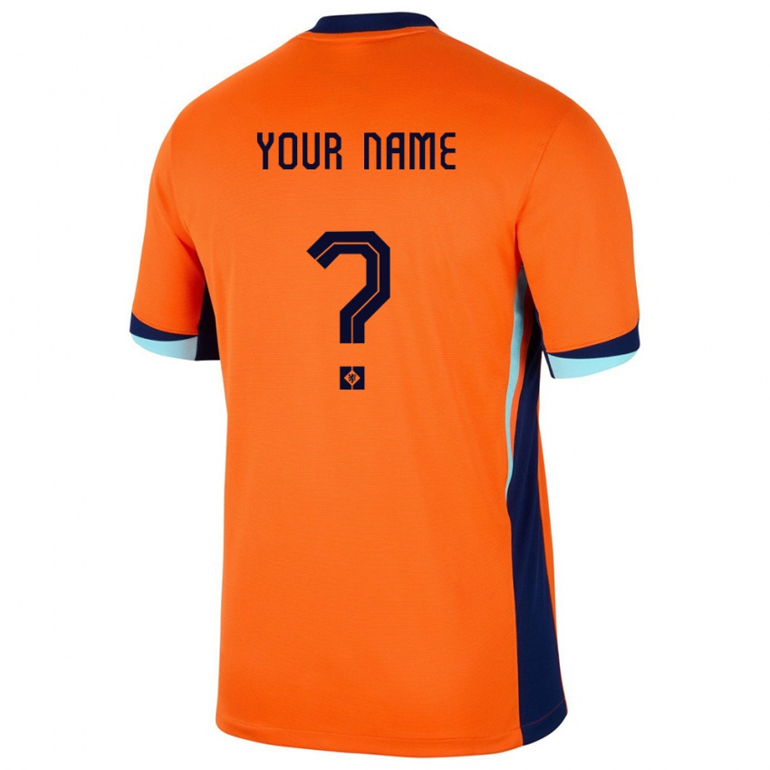 Mulher Camisola Países Baixos Seu Nome #0 Laranja Principal 24-26 Camisa