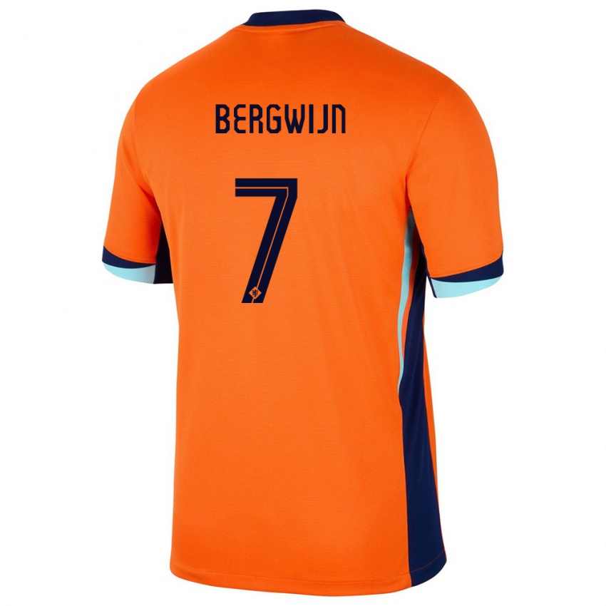 Mulher Camisola Países Baixos Steven Bergwijn #7 Laranja Principal 24-26 Camisa