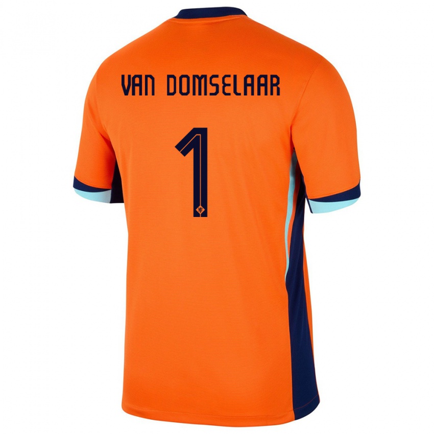 Mulher Camisola Países Baixos Daphne Van Domselaar #1 Laranja Principal 24-26 Camisa