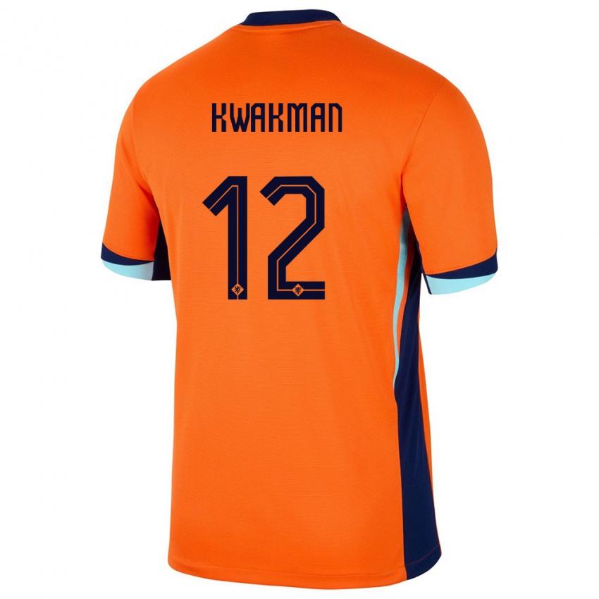 Mulher Camisola Países Baixos Dave Kwakman #12 Laranja Principal 24-26 Camisa