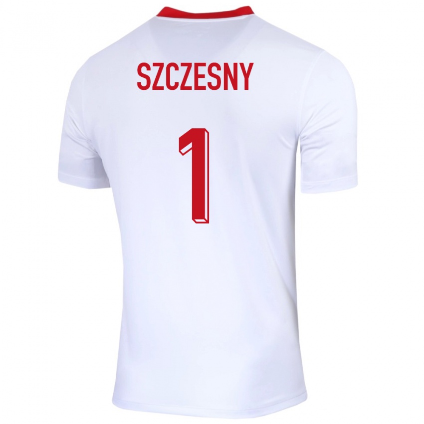Mulher Camisola Polónia Wojciech Szczesny #1 Branco Principal 24-26 Camisa