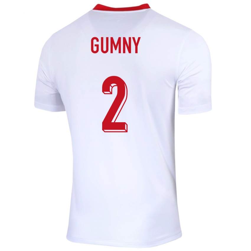 Mulher Camisola Polónia Robert Gumny #2 Branco Principal 24-26 Camisa