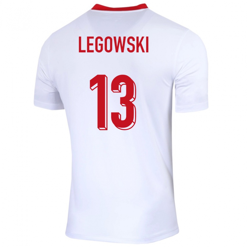 Mulher Camisola Polónia Mateusz Legowski #13 Branco Principal 24-26 Camisa