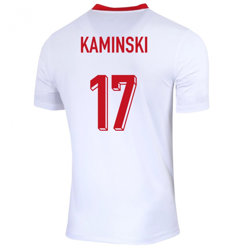 Mulher Camisola Polónia Jakub Kaminski #17 Branco Principal 24-26 Camisa