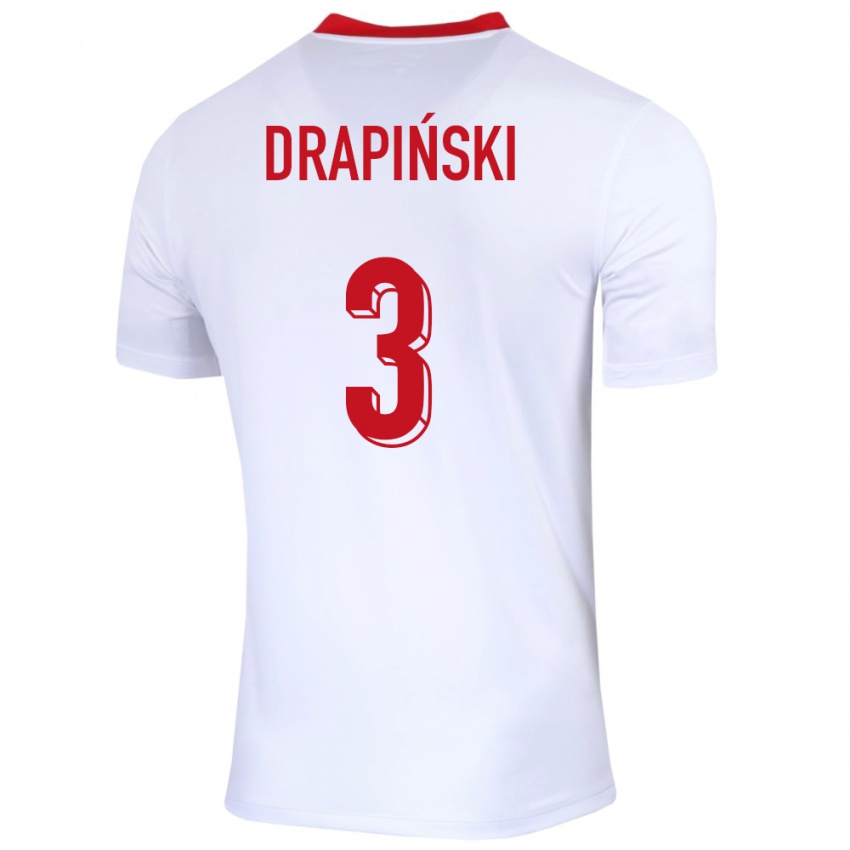 Mulher Camisola Polónia Igor Drapinski #3 Branco Principal 24-26 Camisa