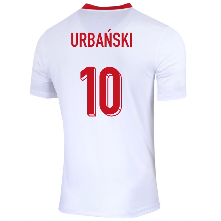 Mulher Camisola Polónia Kacper Urbanski #10 Branco Principal 24-26 Camisa