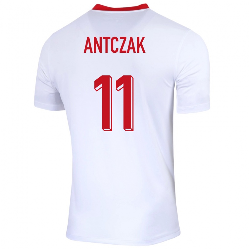 Mulher Camisola Polónia Jakub Antczak #11 Branco Principal 24-26 Camisa