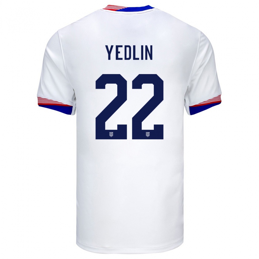 Mulher Camisola Estados Unidos Deandre Yedlin #22 Branco Principal 24-26 Camisa