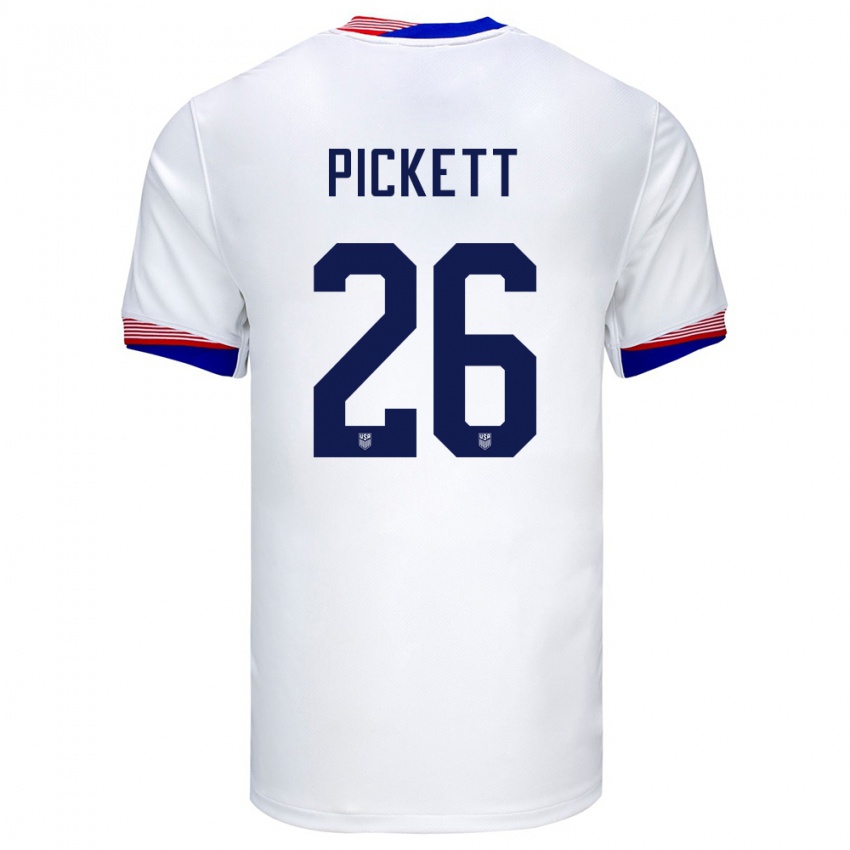 Mulher Camisola Estados Unidos Carson Pickett #26 Branco Principal 24-26 Camisa
