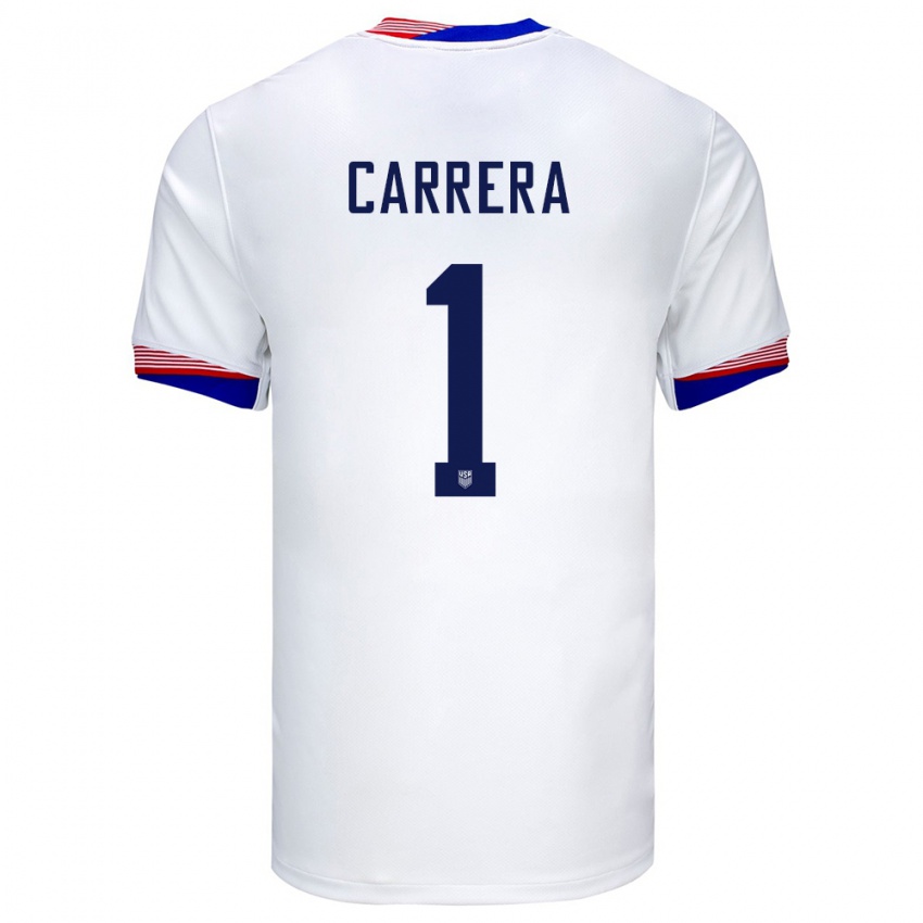 Mulher Camisola Estados Unidos Antonio Carrera #1 Branco Principal 24-26 Camisa
