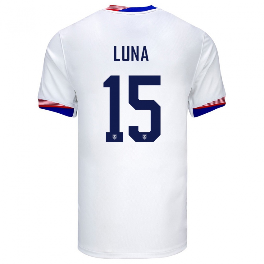 Mulher Camisola Estados Unidos Diego Luna #15 Branco Principal 24-26 Camisa