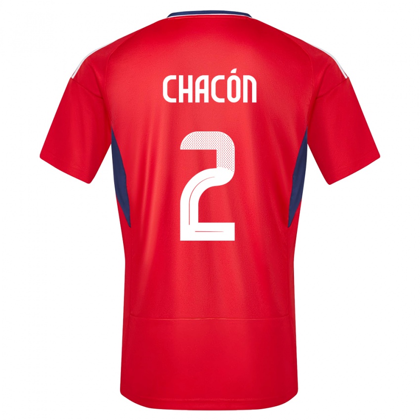 Mulher Camisola Costa Rica Daniel Chacon #2 Vermelho Principal 24-26 Camisa