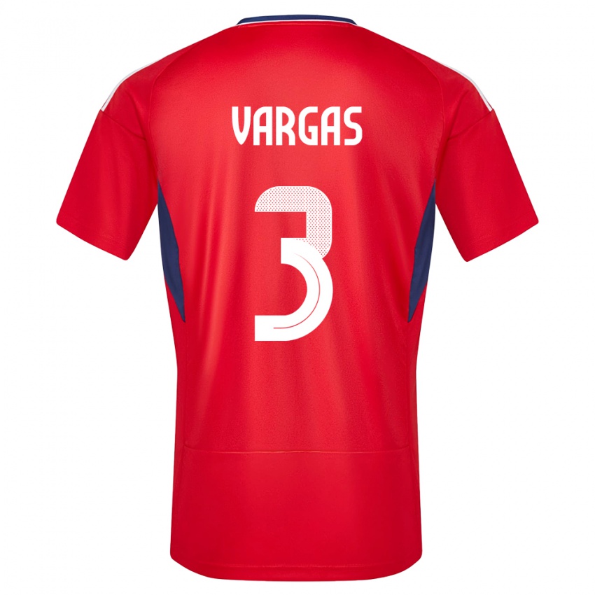 Mulher Camisola Costa Rica Juan Pablo Vargas #3 Vermelho Principal 24-26 Camisa