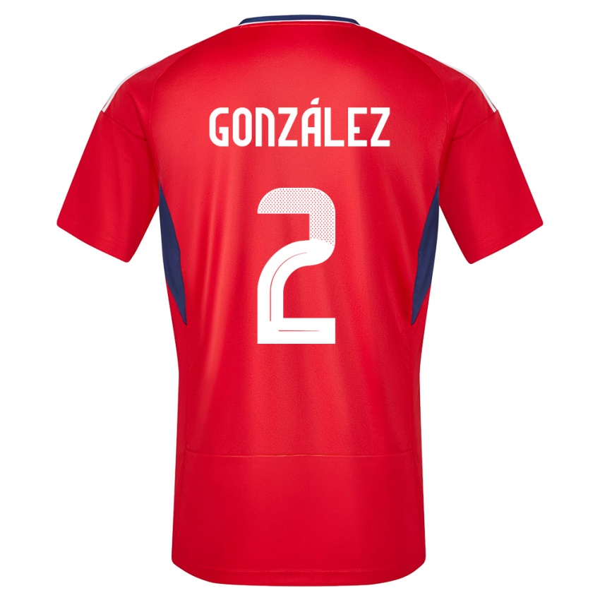 Mulher Camisola Costa Rica Julian Gonzalez #2 Vermelho Principal 24-26 Camisa