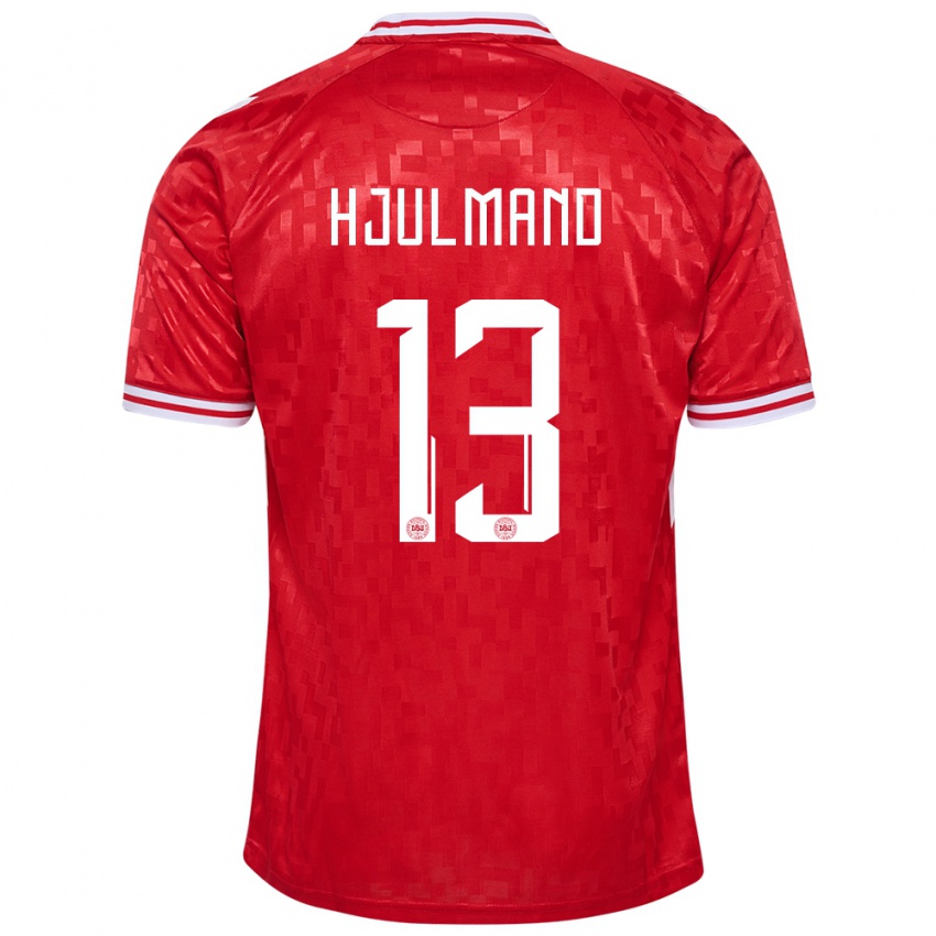 Mulher Camisola Dinamarca Morten Hjulmand #13 Vermelho Principal 24-26 Camisa
