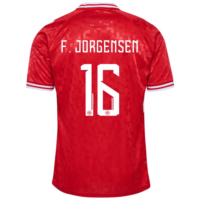 Mulher Camisola Dinamarca Filip Jorgensen #16 Vermelho Principal 24-26 Camisa