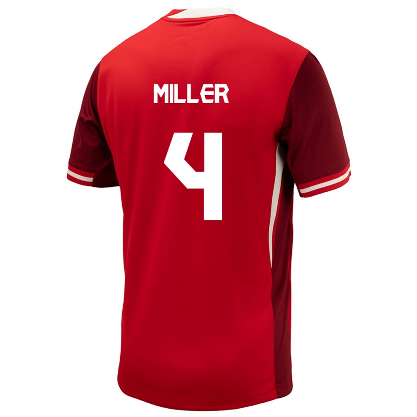 Mulher Camisola Canadá Kamal Miller #4 Vermelho Principal 24-26 Camisa