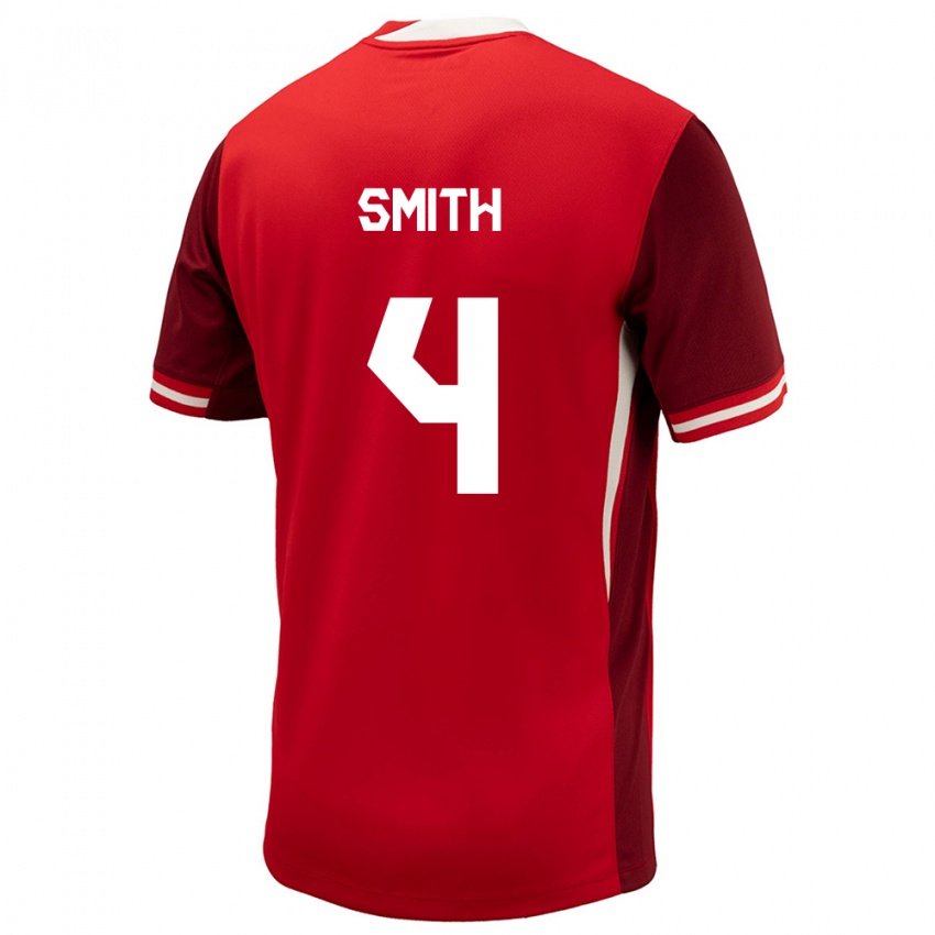 Mulher Camisola Canadá Justin Smith #4 Vermelho Principal 24-26 Camisa