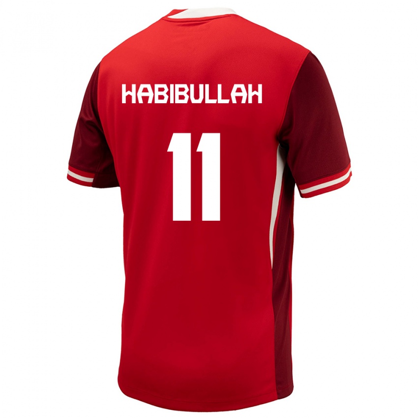 Mulher Camisola Canadá Kamron Habibullah #11 Vermelho Principal 24-26 Camisa
