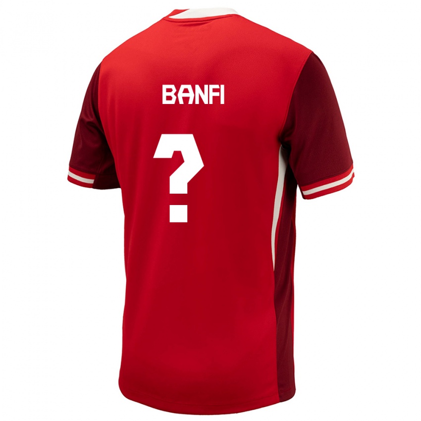 Mulher Camisola Canadá Samuel Banfi #0 Vermelho Principal 24-26 Camisa
