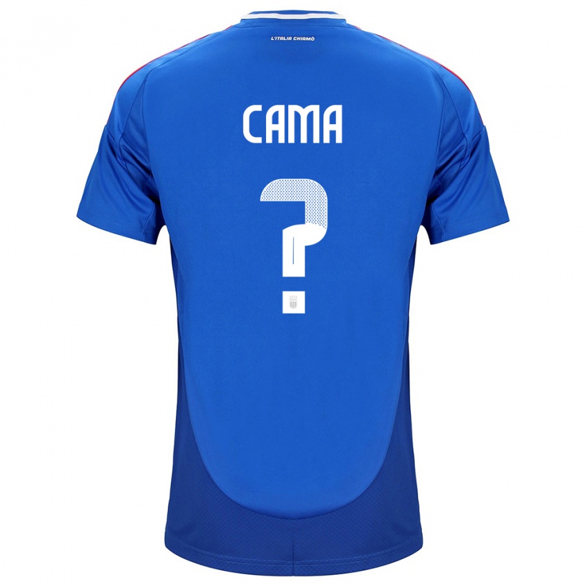 Mulher Camisola Itália Cristian Cama #0 Azul Principal 24-26 Camisa