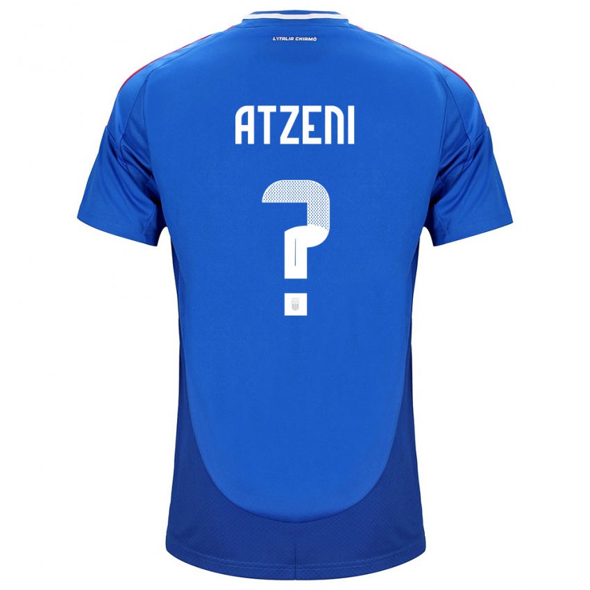 Mulher Camisola Itália Davide Atzeni #0 Azul Principal 24-26 Camisa