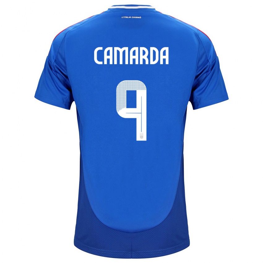 Mulher Camisola Itália Francesco Camarda #9 Azul Principal 24-26 Camisa