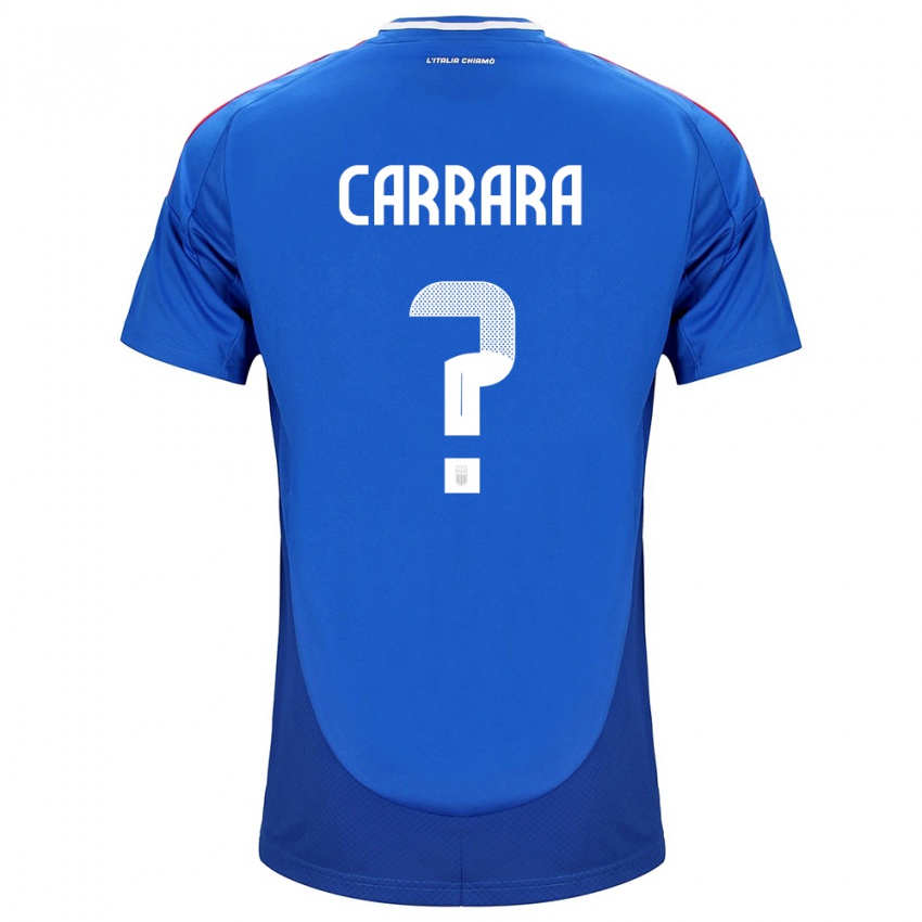 Mulher Camisola Itália Cristian Carrara #0 Azul Principal 24-26 Camisa