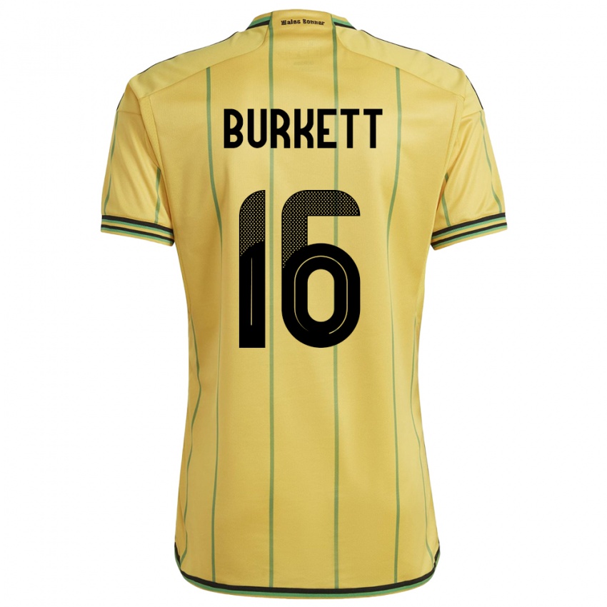 Mulher Camisola Jamaica Brian Burkett #16 Amarelo Principal 24-26 Camisa