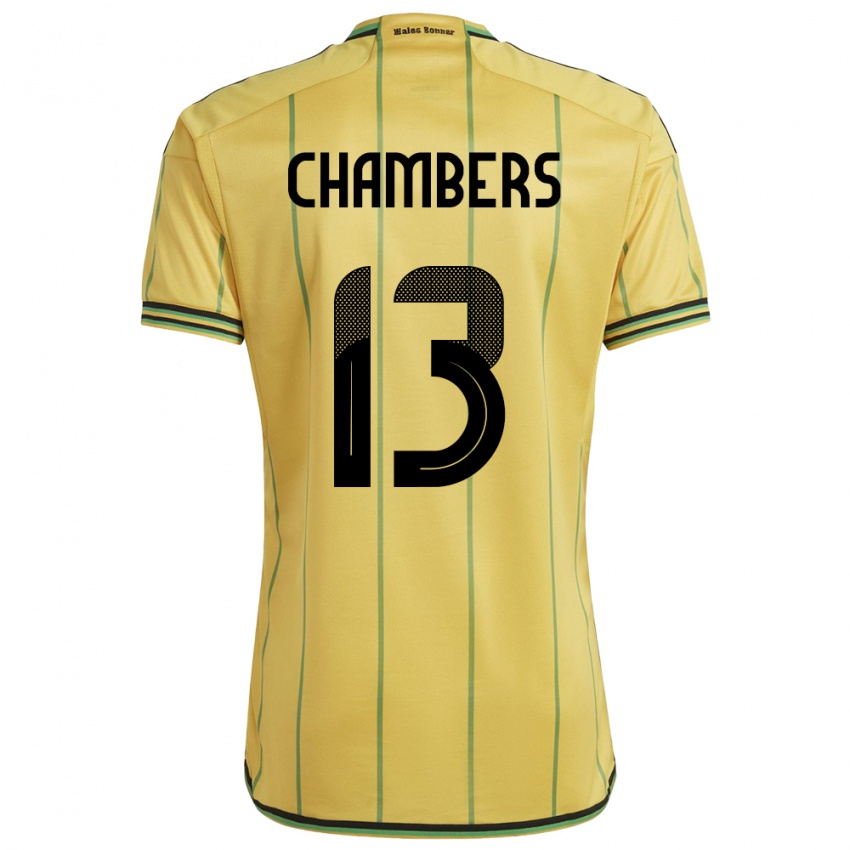 Mulher Camisola Jamaica Chris-Ann Chambers #13 Amarelo Principal 24-26 Camisa